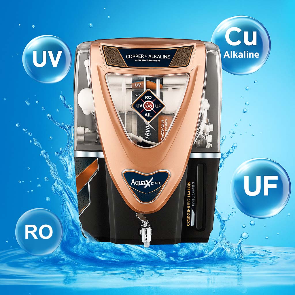 AQUAX EPIC Copper + Alkaline RO Water Purifier with 13Ltr Storage