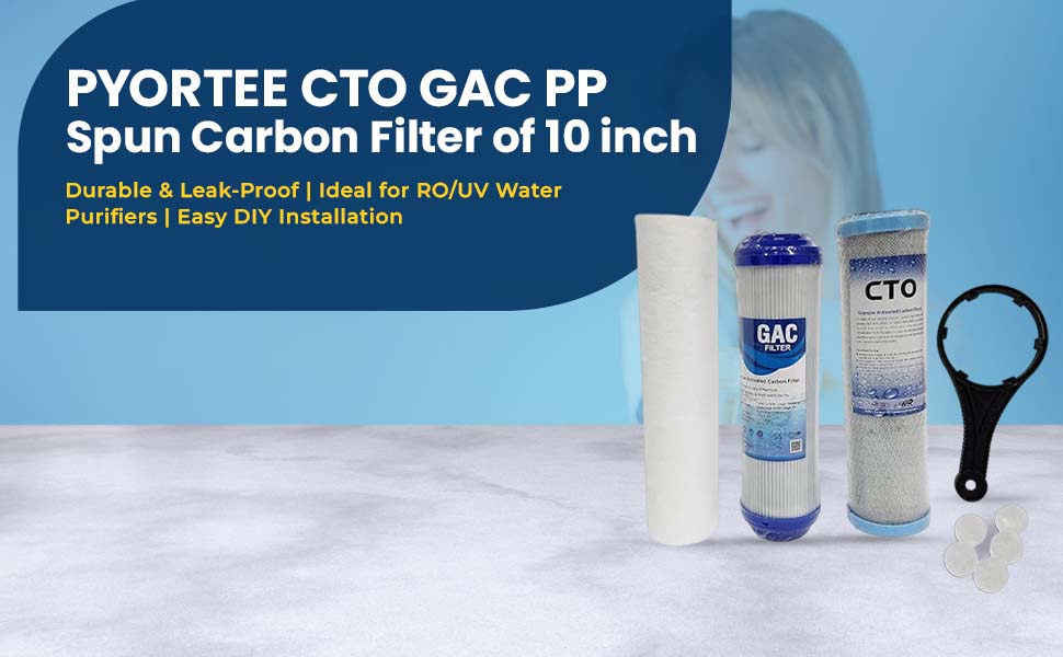 RO Service Kit for 25 LPH RO & 100 LPH UV – 10” Filters (Spun + GAC + CTO), Antiscalant Tablets & Spanner - Image 4