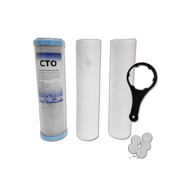 Service kit for 25LPH RO Plant/100LPH UV Purifier (2 Spun/1 CTO/Spanner) Heavy Quality