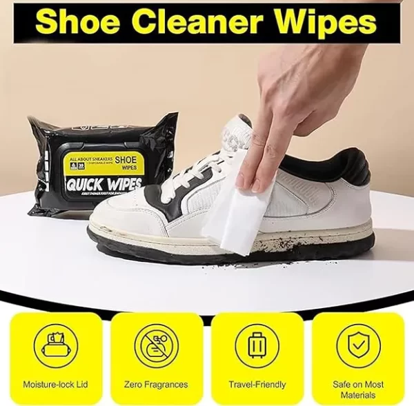 Shoe Cleaner Wipes 80 Pcs Best Quickly Remove Dirt & Stains - Image 2