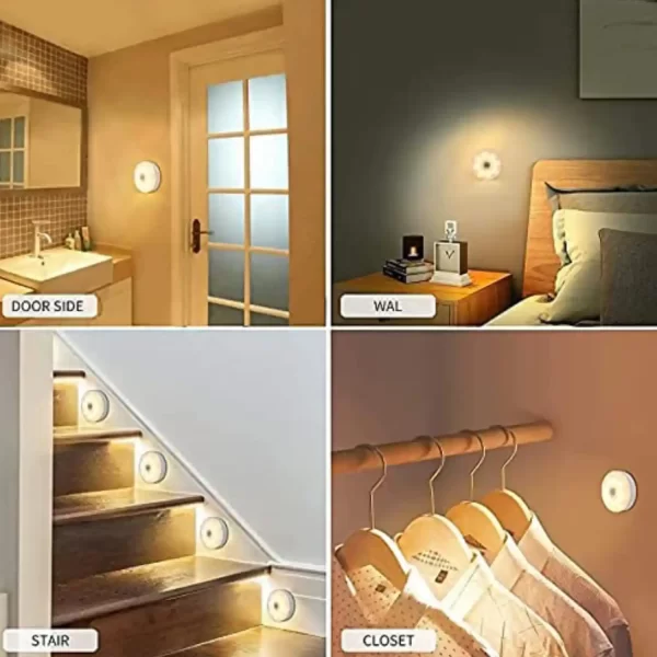 Wireless Battery Operated LED Motion Sensor Wall Light for Hallway, Wardrobe,   Basement, Cupboard, Garage (Multicolor) - Image 2