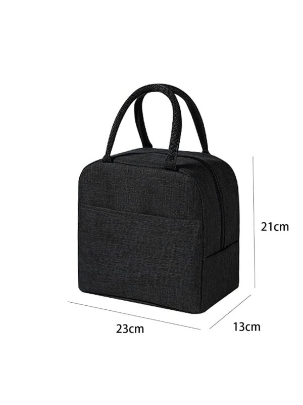 Insulated Travel Lunch/Tiffin/Storage Bag for Office, College & School (Black) (Cotton) - Image 3