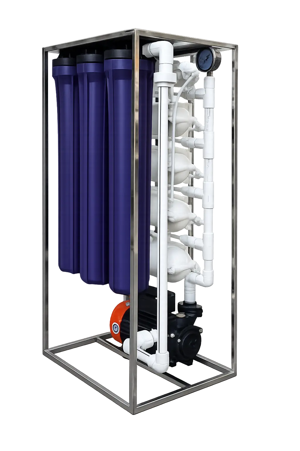 200 LPH Commercial RO Plant with CRI 1HP Motor & 4 x 300 GPD Membranes | Portable Mineral Water RO System for Bottling, Juice & Cold Drink Business - Image 2